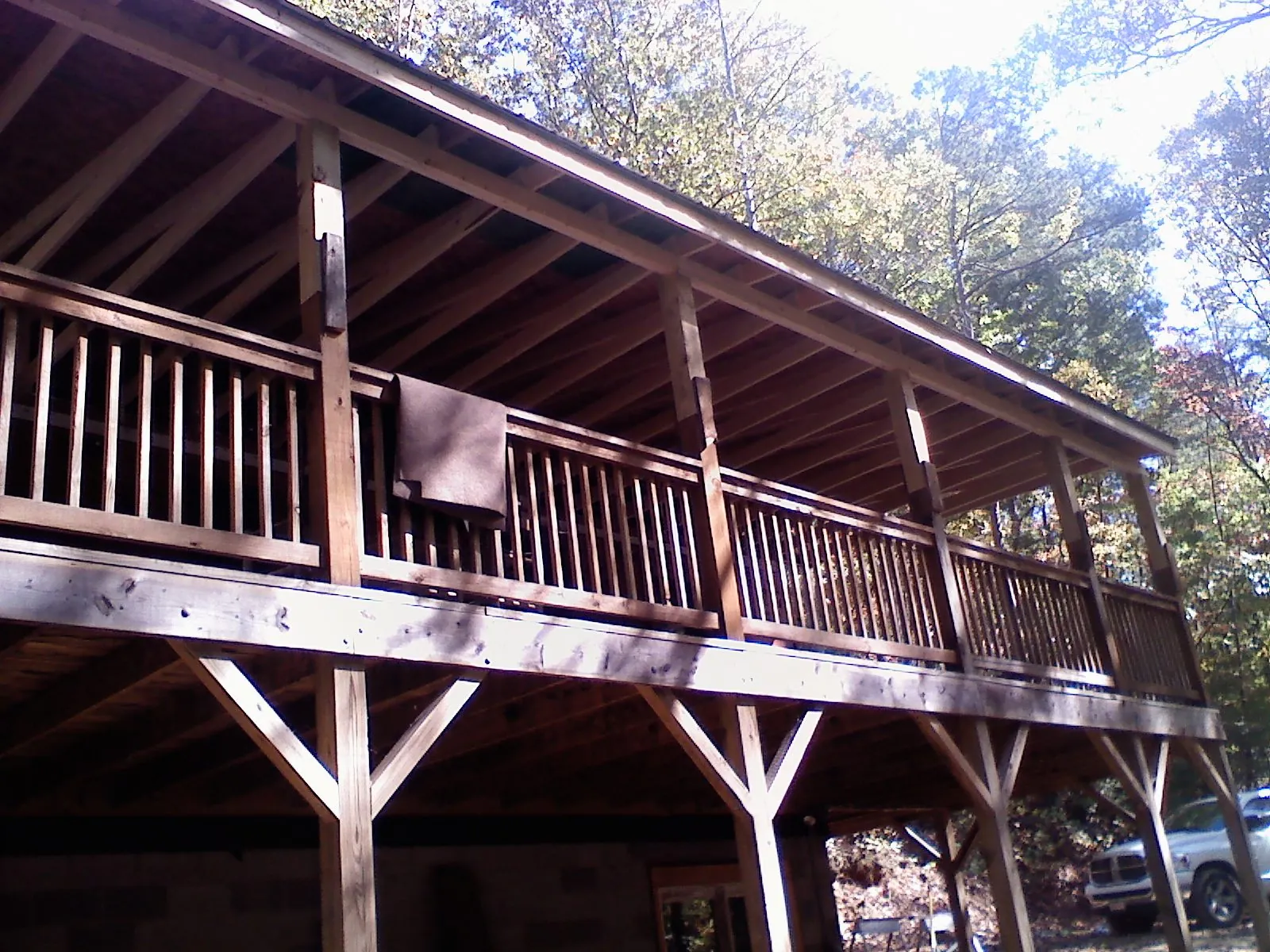 Timber framing under a new elevated porch and deck — Roof Leak Repair in Penn Laird by Roofing Brothers
